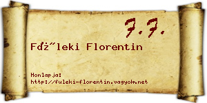 Füleki Florentin névjegykártya